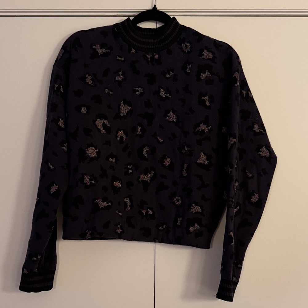 Frank & Oak purple Leopard Print Sweater